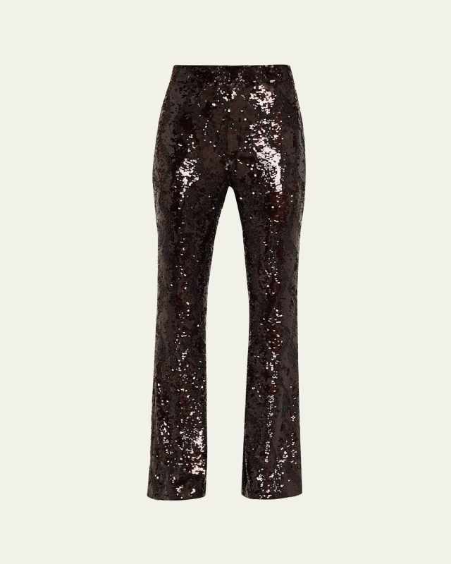 Collier Sequined Skinny Flare Pants